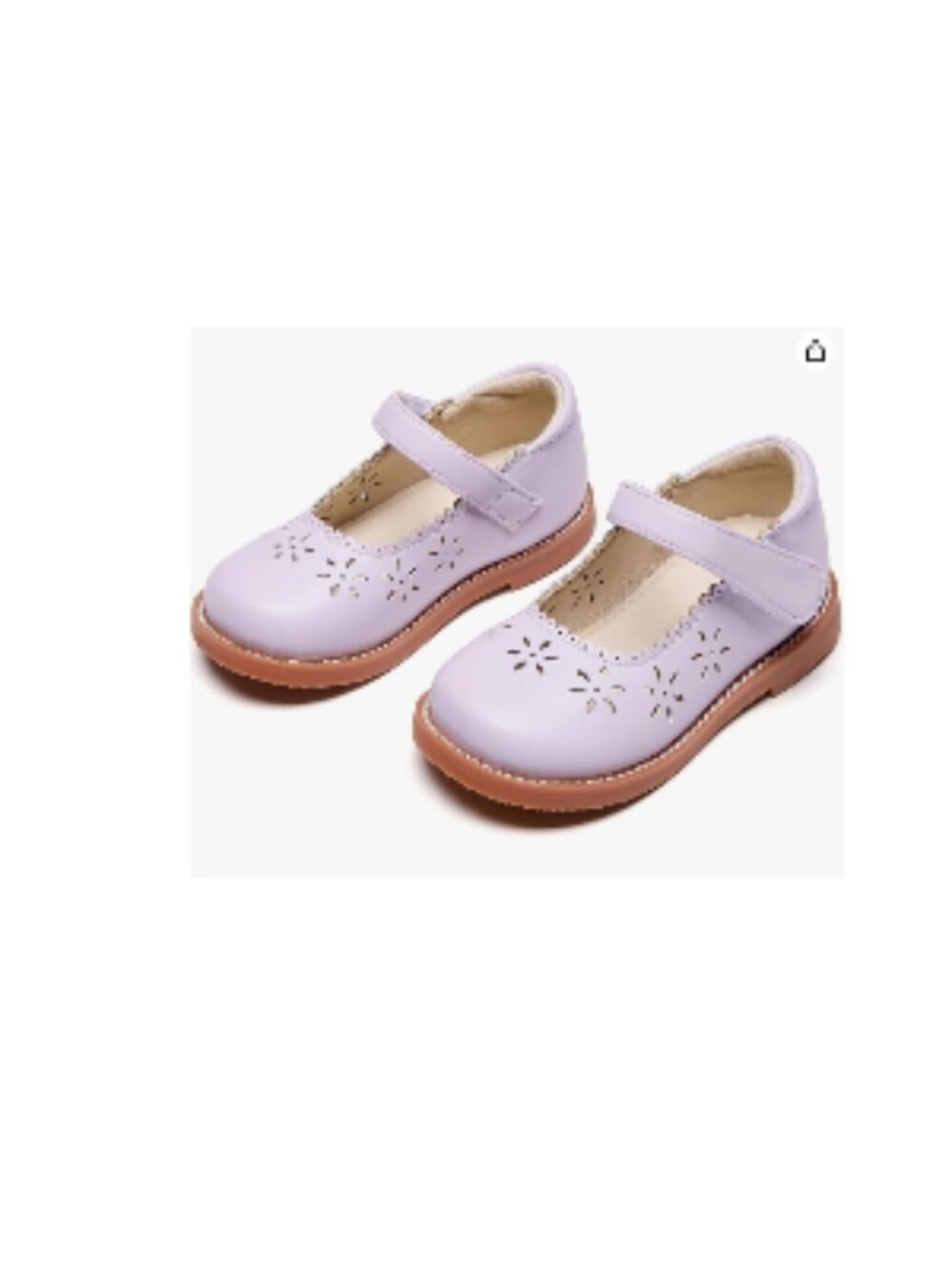 THEE BRON Toddler Girls Mary Jane Shoes Floral Cut-Out  Flats Purple Sz 6m New